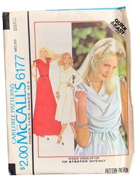 McCalls 6177 Misses Dress Sewing Pattern 6177 Size 10-12 Uncut